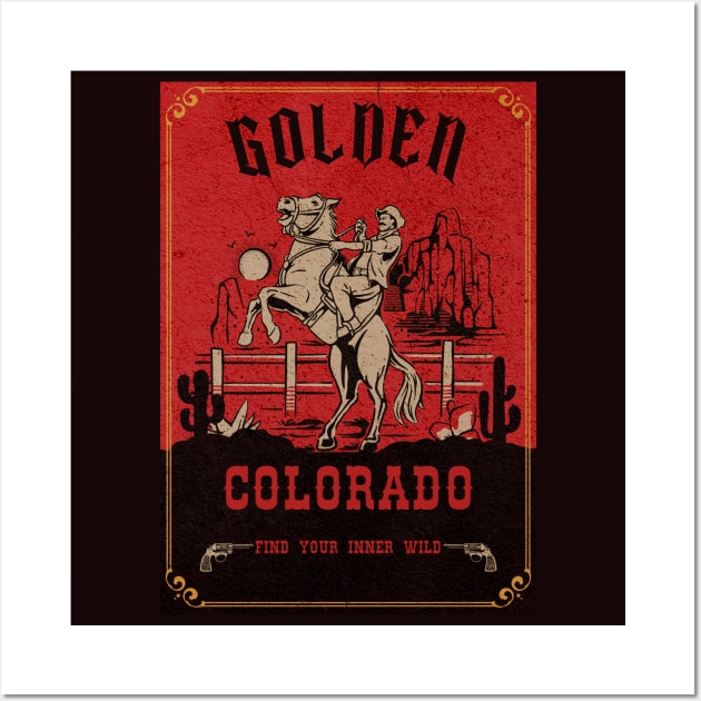 Golden Colorado wild west town Wall Art by The Owlhoot 